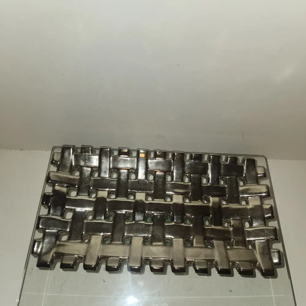 Heavy Metal Tone Basket Weave Tray